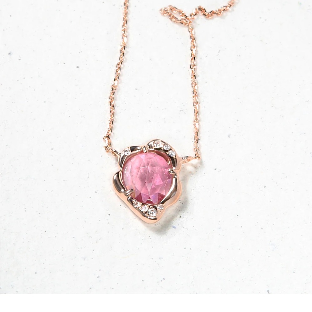 Sirciam Pink Tourmaline Necklace in Rose Gold